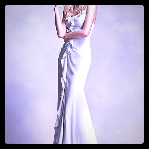 white chiffon ruffle dress